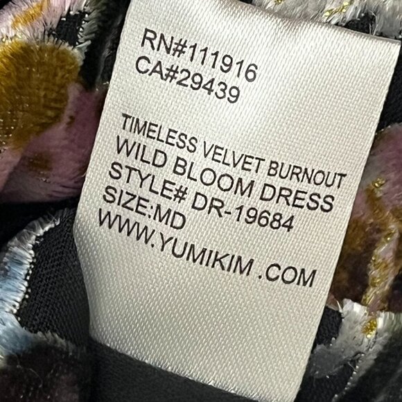 Yumi Kim Wild Bloom Floral Faux Wrap Mini Dress Timeless Velvet‎ Burnout Med NWT - Picture 12 of 14